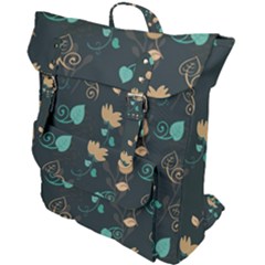 Flowers Leaves Pattern Seamless Buckle Up Backpack