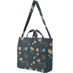 Flowers Leaves Pattern Seamless Square Shoulder Tote Bag