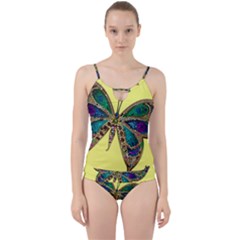 Butterfly Mosaic Yellow Colorful Cut Out Top Tankini Set by Amaryn4rt