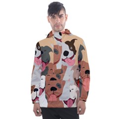 Dogs Pet Background Pack Terrier Men s Front Pocket Pullover Windbreaker by Ravend