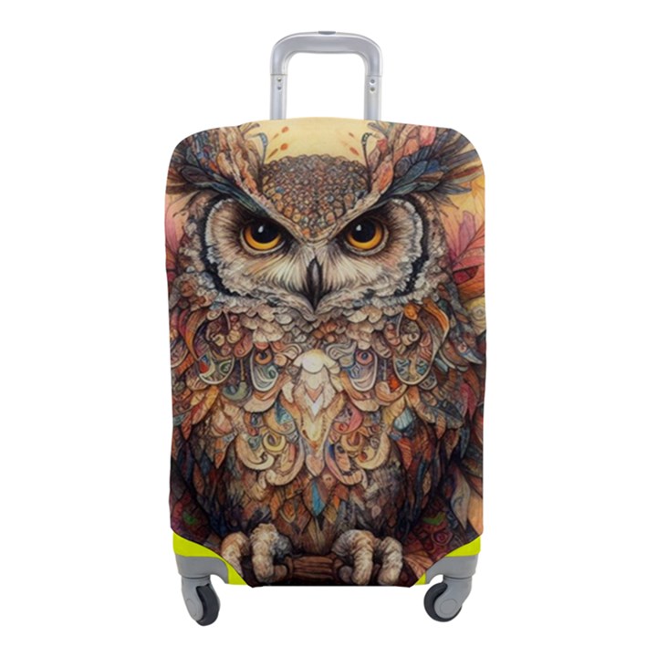 Drawing Olw Bird Luggage Cover (Small)