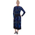 Illuminated Cityscape Against Blue Sky At Night Velvet Maxi Wrap Dress View2