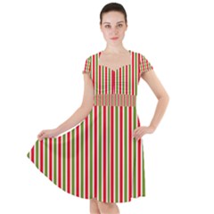 Pattern Background Red White Green Cap Sleeve Midi Dress by Amaryn4rt