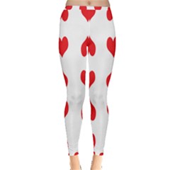 Heart Red Love Valentines Day Inside Out Leggings