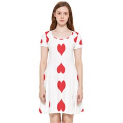 Heart Red Love Valentines Day Inside Out Cap Sleeve Dress