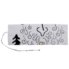 Santa Claus Cabin Hut Campfire Roll Up Canvas Pencil Holder (m) by Ndabl3x