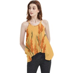 Yellow Flowers Flowers Watercolor Flowy Camisole Tank Top by Grandong