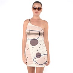 Sky Clouds Stars Starry Cloudy One Shoulder Ring Trim Bodycon Dress