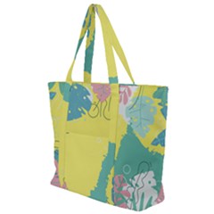 Plants Eaves Border Frame Zip Up Canvas Bag