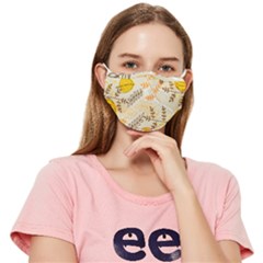 Leaves Flowers Background Pattern Fitted Cloth Face Mask (adult)