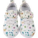 Flower Leaves Background Floral Kids  Velcro Strap Shoes View1