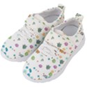 Flower Leaves Background Floral Kids  Velcro Strap Shoes View2