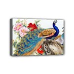 Birds Peacock Artistic Colorful Flower Painting Mini Canvas 6  x 4  (Stretched)