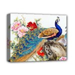 Birds Peacock Artistic Colorful Flower Painting Deluxe Canvas 14  x 11  (Stretched)