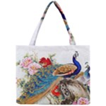 Birds Peacock Artistic Colorful Flower Painting Mini Tote Bag