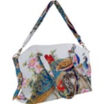 Birds Peacock Artistic Colorful Flower Painting Canvas Crossbody Bag