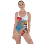 Birds Peacock Artistic Colorful Flower Painting Bring Sexy Back Swimsuit