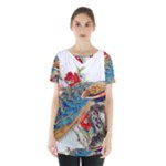 Birds Peacock Artistic Colorful Flower Painting Skirt Hem Sports Top