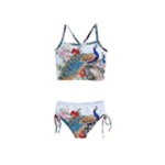 Birds Peacock Artistic Colorful Flower Painting Girls  Tankini Swimsuit