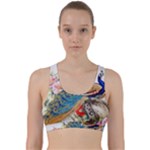 Birds Peacock Artistic Colorful Flower Painting Back Weave Sports Bra