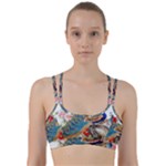 Birds Peacock Artistic Colorful Flower Painting Line Them Up Sports Bra