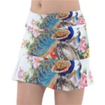 Birds Peacock Artistic Colorful Flower Painting Classic Tennis Skirt