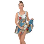 Birds Peacock Artistic Colorful Flower Painting Inside Out Casual Dress