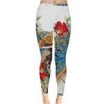 Birds Peacock Artistic Colorful Flower Painting Inside Out Leggings