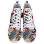 Birds Peacock Artistic Colorful Flower Painting Men s Lightweight High Top Sneakers