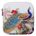 Birds Peacock Artistic Colorful Flower Painting Mini Square Pouch