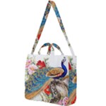 Birds Peacock Artistic Colorful Flower Painting Square Shoulder Tote Bag