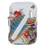 Birds Peacock Artistic Colorful Flower Painting Belt Pouch Bag (Small)