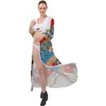 Birds Peacock Artistic Colorful Flower Painting Maxi Chiffon Beach Wrap