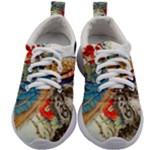 Birds Peacock Artistic Colorful Flower Painting Kids Athletic Shoes