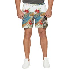 Birds Peacock Artistic Colorful Flower Painting Men s Runner Shorts by Sarkoni