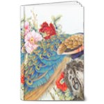 Birds Peacock Artistic Colorful Flower Painting 8  x 10  Hardcover Notebook