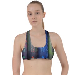 Vintage Collection Book Criss Cross Racerback Sports Bra by Sarkoni