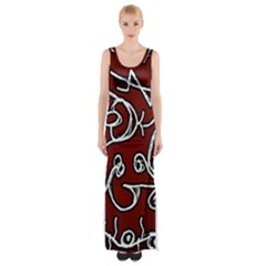 Ethnic Reminiscences Print Design Thigh Split Maxi Dress by dflcprintsclothing