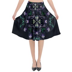 Fractal Fractal Art Texture Flared Midi Skirt by Sarkoni