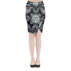 Mandala Calming Coloring Page Midi Wrap Pencil Skirt by Sarkoni