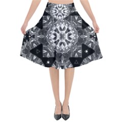 Mandala Calming Coloring Page Flared Midi Skirt by Sarkoni