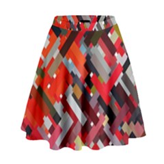 Maze Mazes Fabric Fabrics Color High Waist Skirt by Sarkoni