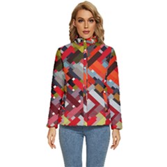 Maze Mazes Fabric Fabrics Color Women s Puffer Bubble Jacket Coat by Sarkoni