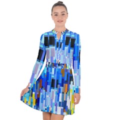 Color Colors Abstract Colorful Long Sleeve Panel Dress by Sarkoni