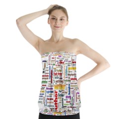 Writing Author Motivation Words Strapless Top by Sarkoni