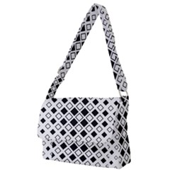 Square Diagonal Pattern Monochrome Full Print Messenger Bag (l) by Apen