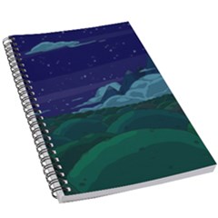 Adventure Time Cartoon Night Green Color Sky Nature 5 5  X 8 5  Notebook by Sarkoni