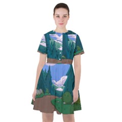 Adventure Time Cartoon Pathway Sailor Dress by Sarkoni