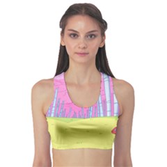 Red Mushroom Animation Adventure Time Cartoon Multi Colored Fitness Sports Bra by Sarkoni