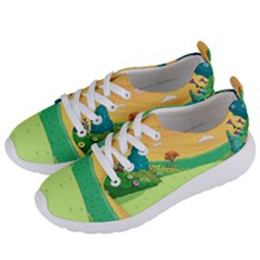 Green Field Illustration Adventure Time Multi Colored Women s Lightweight Sports Shoes by Sarkoni